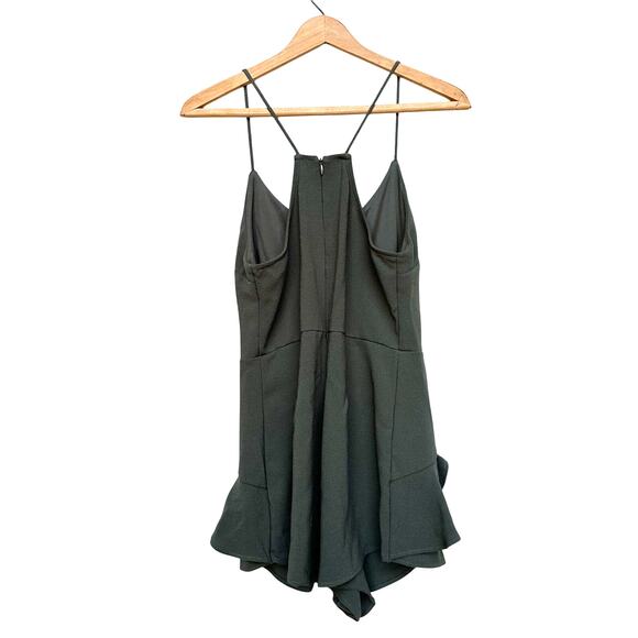Bacio Olive Green Ruffle Romper - Size M - Picture 3 of 5